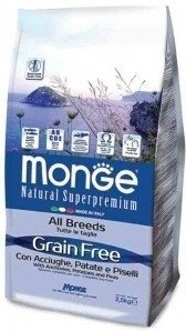 Monge Grain Free All breeds - Anchovies, potatoes and peas (2,5 kg)