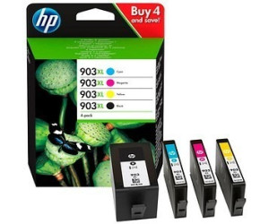 HP 903XL Pack de 4 Cartouches d'Encre Noire, Cyan, Magenta, Jaune grandes  capacités Authentiques (3HZ51AE) pour HP OfficeJet 6950, HP OfficeJet Pro  6960 / 6970 : : Informatique