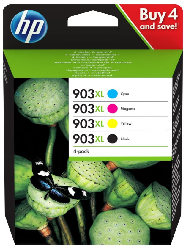 HP 903XL - pack de 4 - noir et 3 couleurs - cartouche d'encre originale  (3HZ51AE) Pas Cher | Bureau Vallée