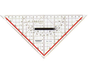 Tuschekante. M+R Zeichendreieck 25cm mit Griff Skala rot hinterlegt Geodreieck 
