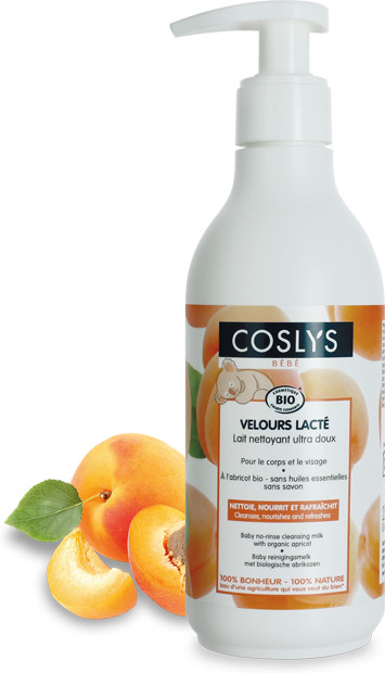Coslys Baby no-rinse cleansing milk with organic apricot (250 ml)