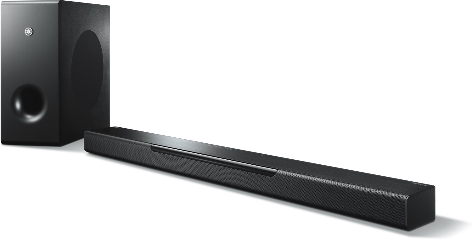 Yamaha MusicCast BAR 400 Sound Bar (Schlanke Soundleiste mit Subwoofer - die perfekte Ergänzung zur Heimkino-Anlage – Kompatibel mit Amazon Alexa Sprachsteuerung) schwarz