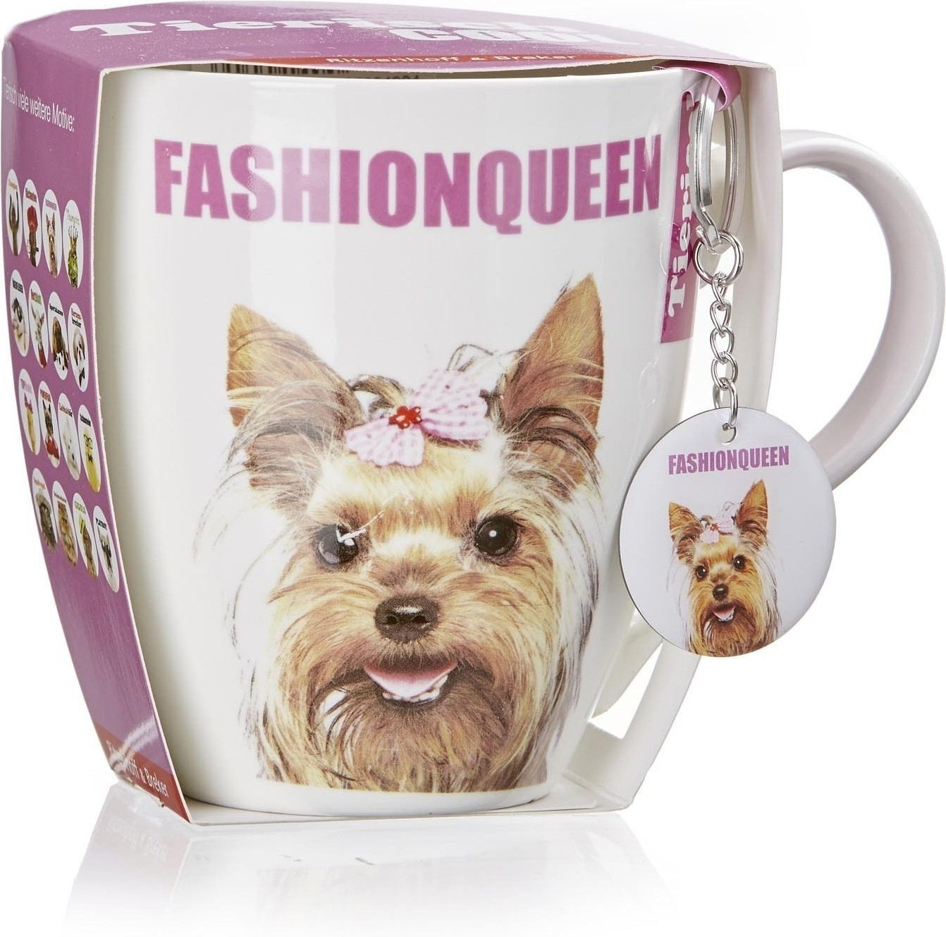 Ritzenhoff & Breker Jumbo cup 600ml with dog pendant with braid