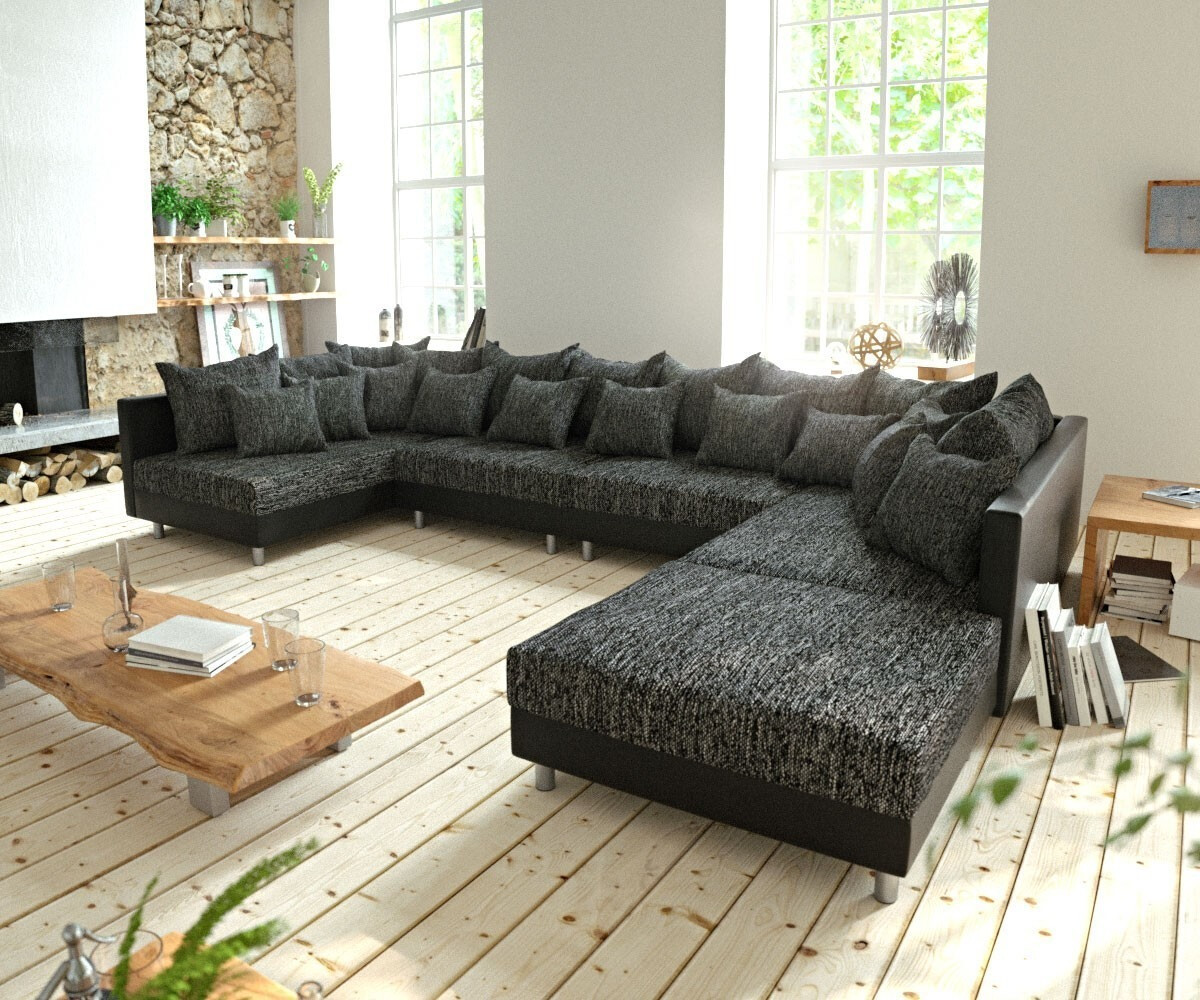 DeLife Clovis XL 400cm with footstool black (10818)