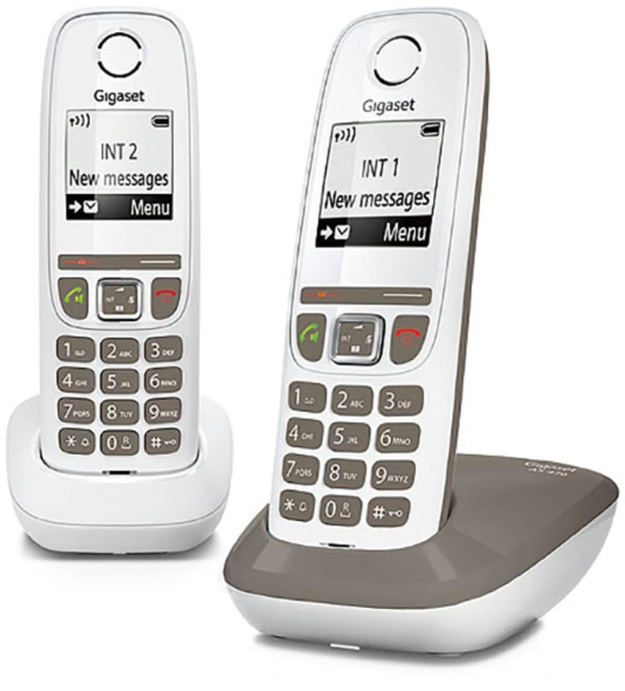 Gigaset AS470 Duo blanc/taupe