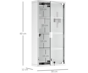 HomCom Medizinschrank 4 Fachböden silber (02-0330) ab 35,90