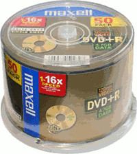 Maxell DVD+R 4,7GB 120min 16x 50pk Spindle