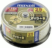 Maxell DVD+R 4,7GB 120min 16x 25pk Spindle