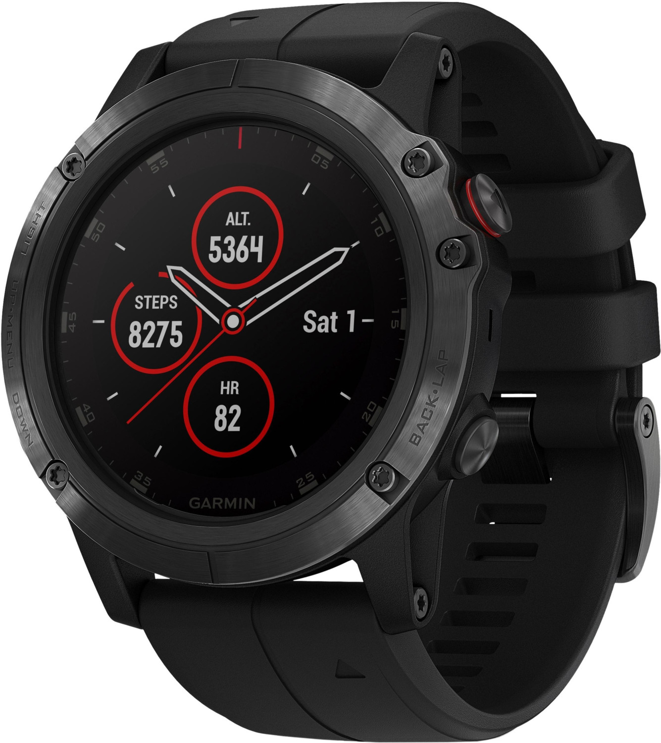 Garmin fenix 5X Plus Sapphire noir bracelet silicone noir