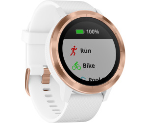 white and rose gold garmin