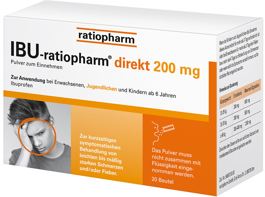 Ibu Ratiopharm direkt 200 mg Pulver zum Einnehmen (20 Stk.) ab 3,78 € Preisvergleich bei idealo.de