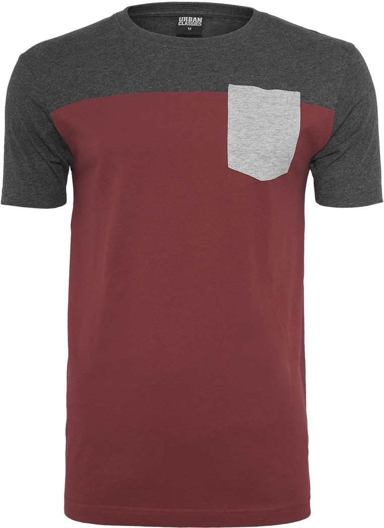 Urban Classics 3-Tone Pocket Tee burgundy/cha/gry (TB969)