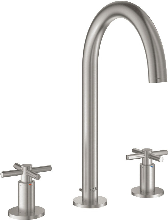 GROHE Atrio 3-Hole Basin Tap DN15 supersteel (20008DC3)