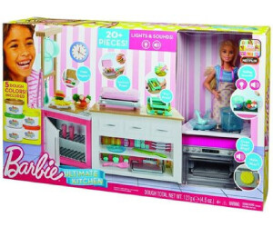 Multicolour Barbie Métiers coffret poupée cheffe avec kit cuisine 