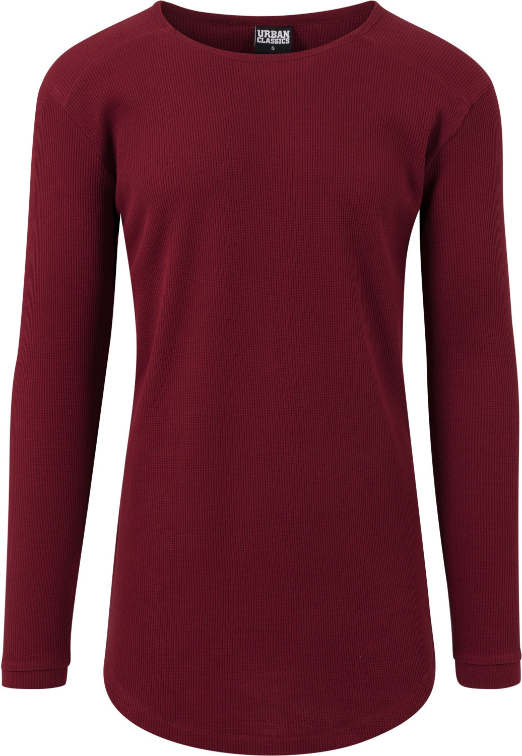 Urban Classics Long Shaped Waffle L/S Tee burgundy
