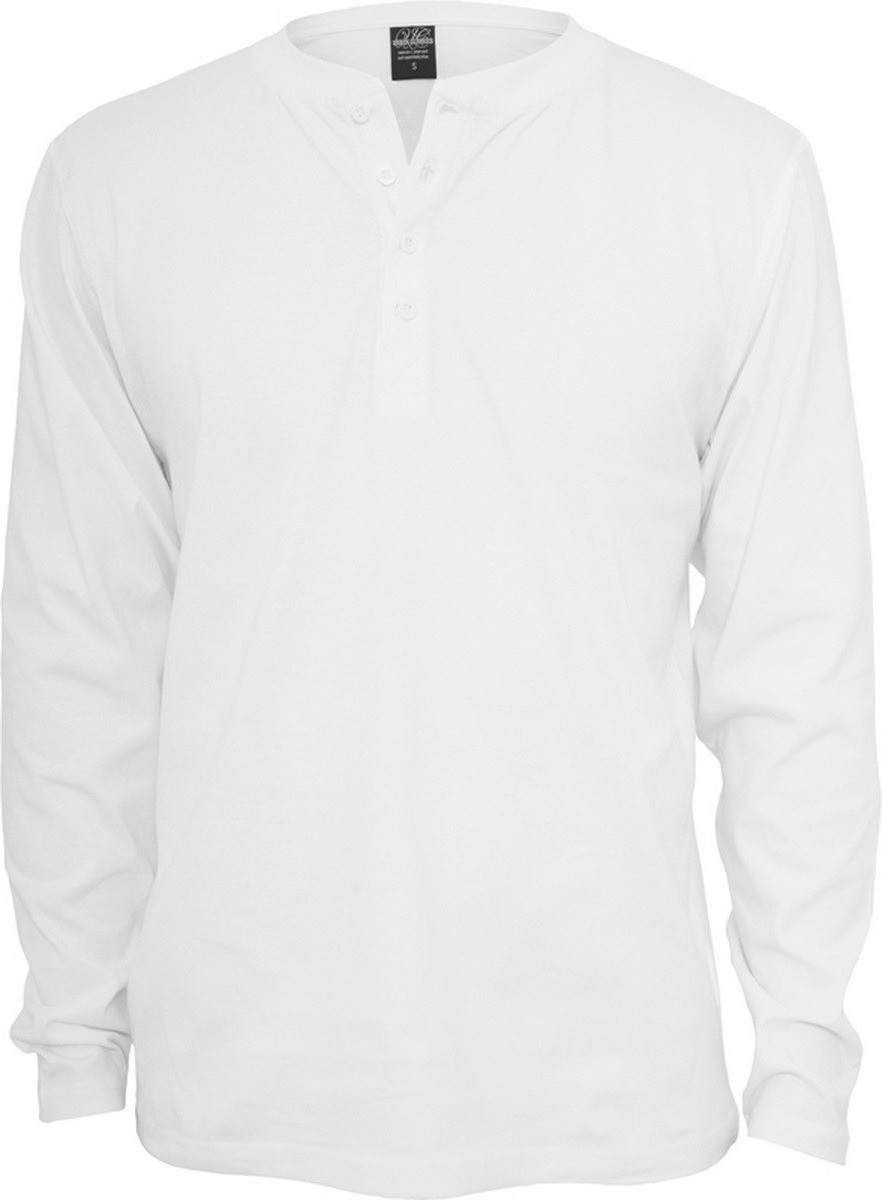 Urban Classics Basic Henley L/S Tee white