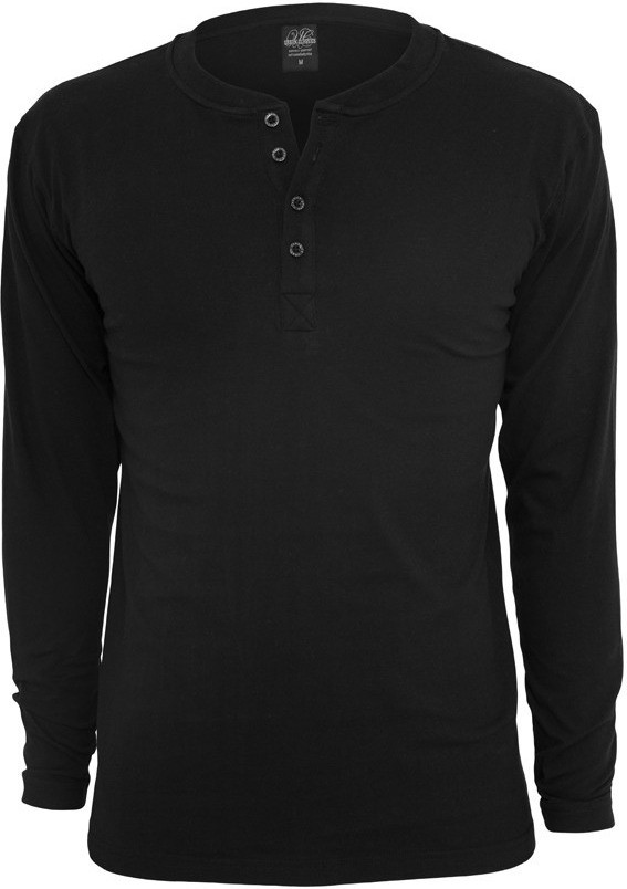 Urban Classics Basic Henley L/S Tee black