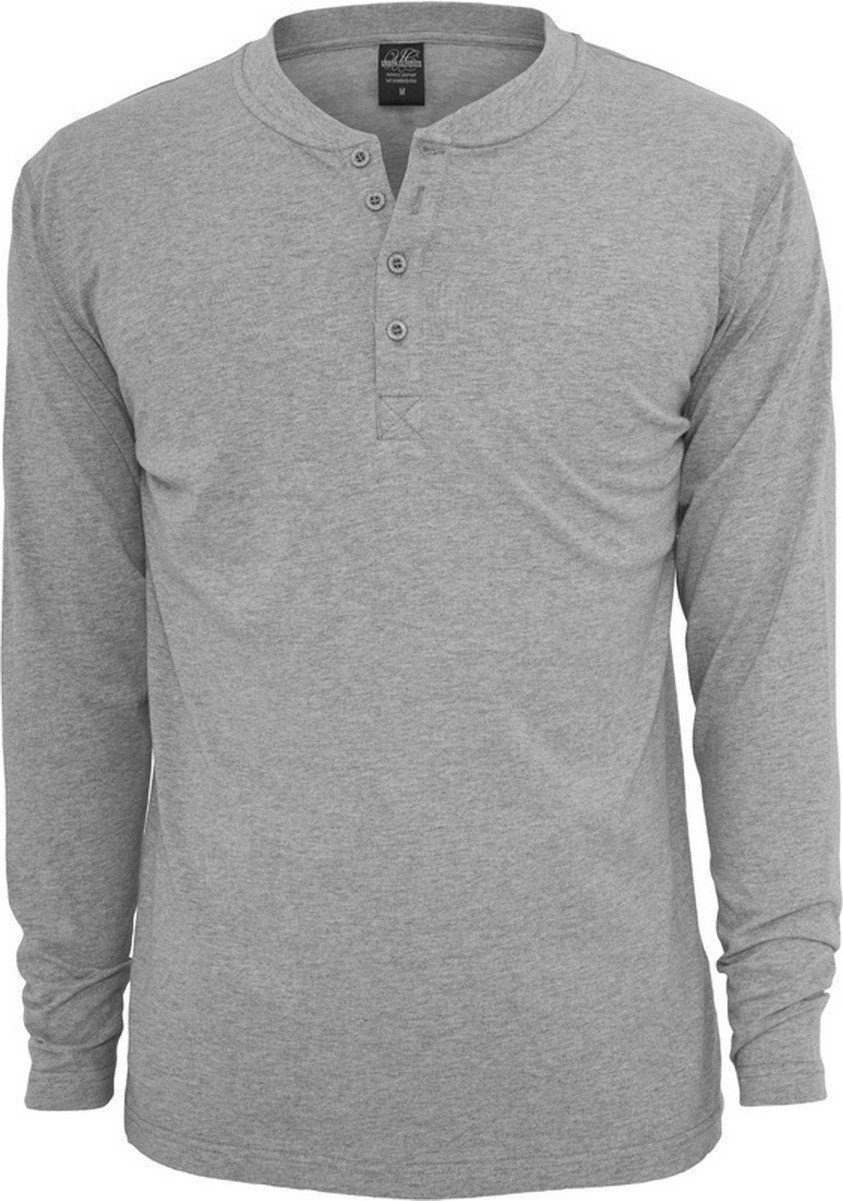 Urban Classics Basic Henley L/S Tee grey