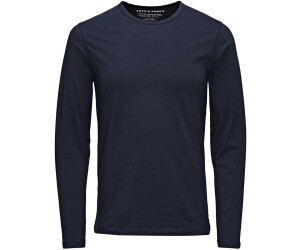 JACK & JONES Maglietta Manica Lunga Uomo, Modello Raglan, Girocollo Classico, In Misto Cotone Riciclato, Vestibilità Comoda, Grigio