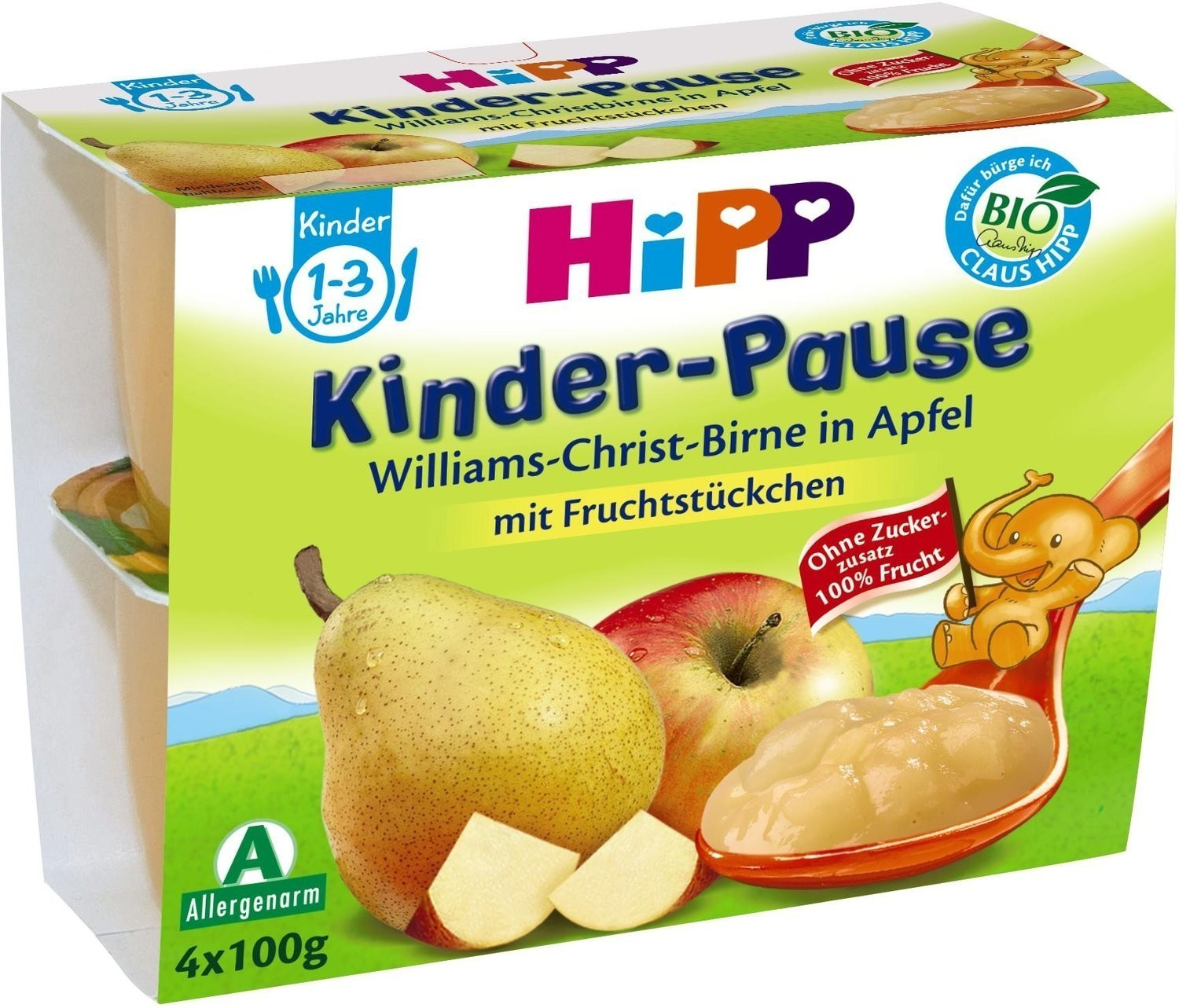Hipp Petit pot poire et pomme (4x100 g)