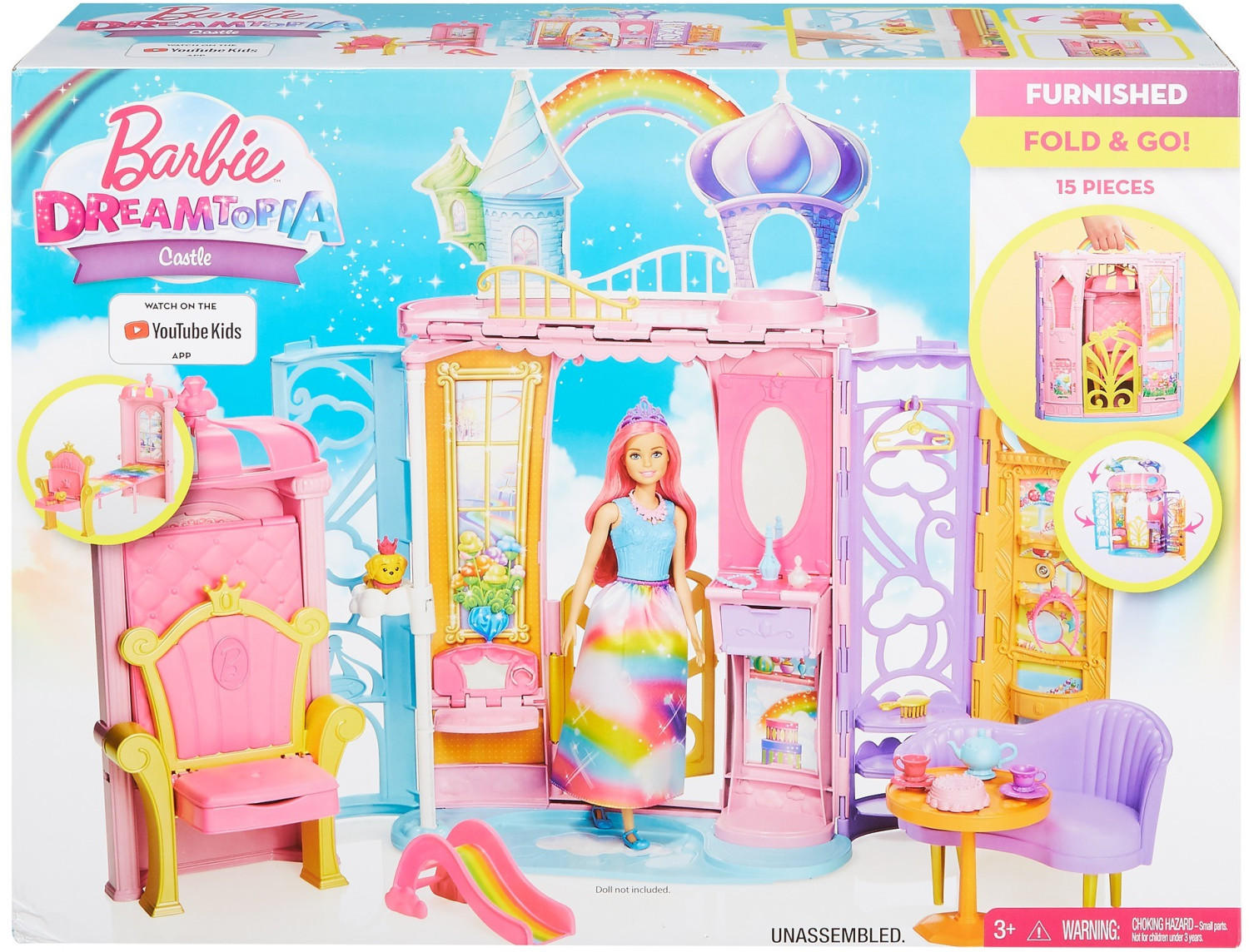 Barbie Château arc-en-ciel transportable (FTV98) au meilleur prix sur