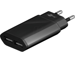 Schwarz 4A Goobay 44951 2fach USB Ladegerät Extra Kompakte Bauform 2