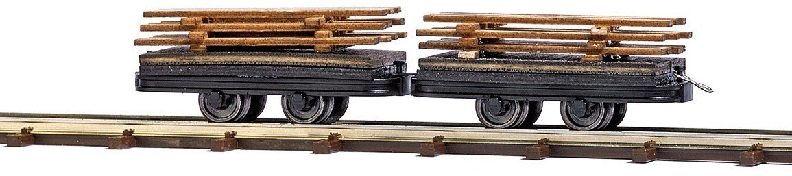 Busch Two Wagons with Planks (12218)