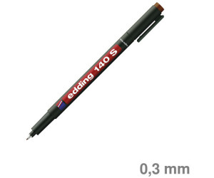 1 Stift Rundspitze 0,3 mm schwarz edding 140 S Permanenter Folienschreiber 