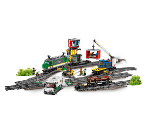 Kit de construcción de vías de Tren City Switch 60238 Juguete con Motor y Control Remoto Bluetooth con 3 Vagones Pistas y Accesorios LEGO City 60198 Tren De Mercancías 