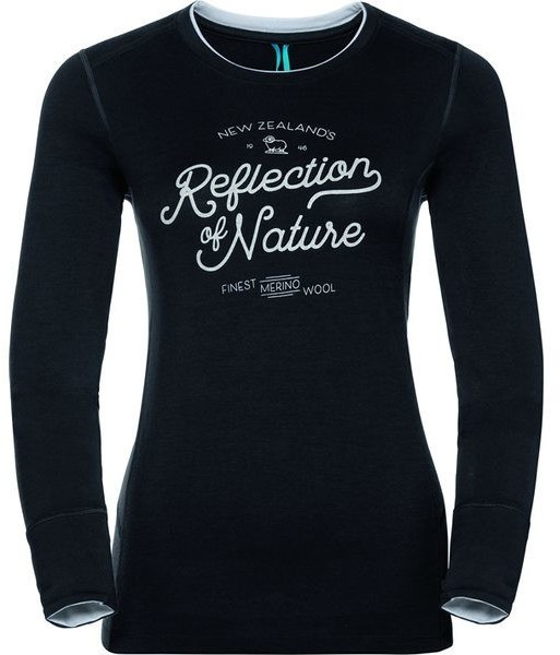 Odlo Shirt L/S Crew Neck Natural Merino Print Warm Women