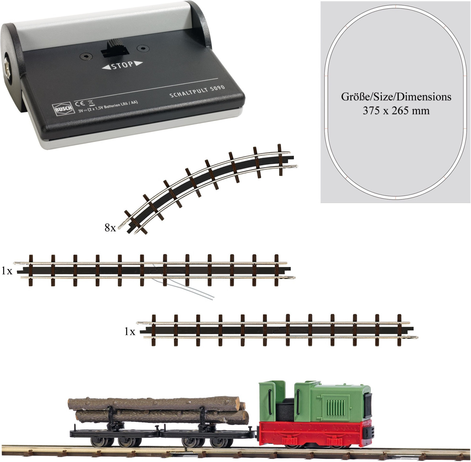 Busch Model Narrow Gauge Railroad Starter Set (12012)
