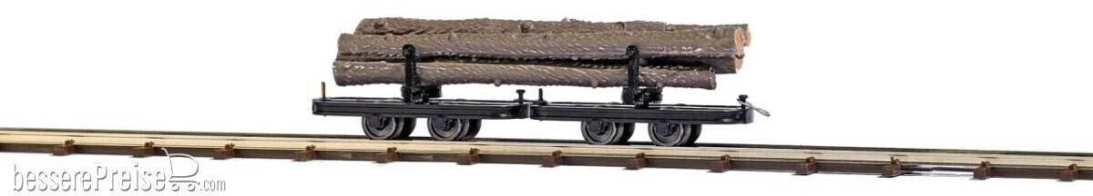 Busch Wagon on Bogies with Log Load (12224)