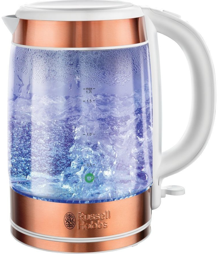 Buy Russell Hobbs Illuminating Glass Kettle Copper 1.7 L (21603) from £