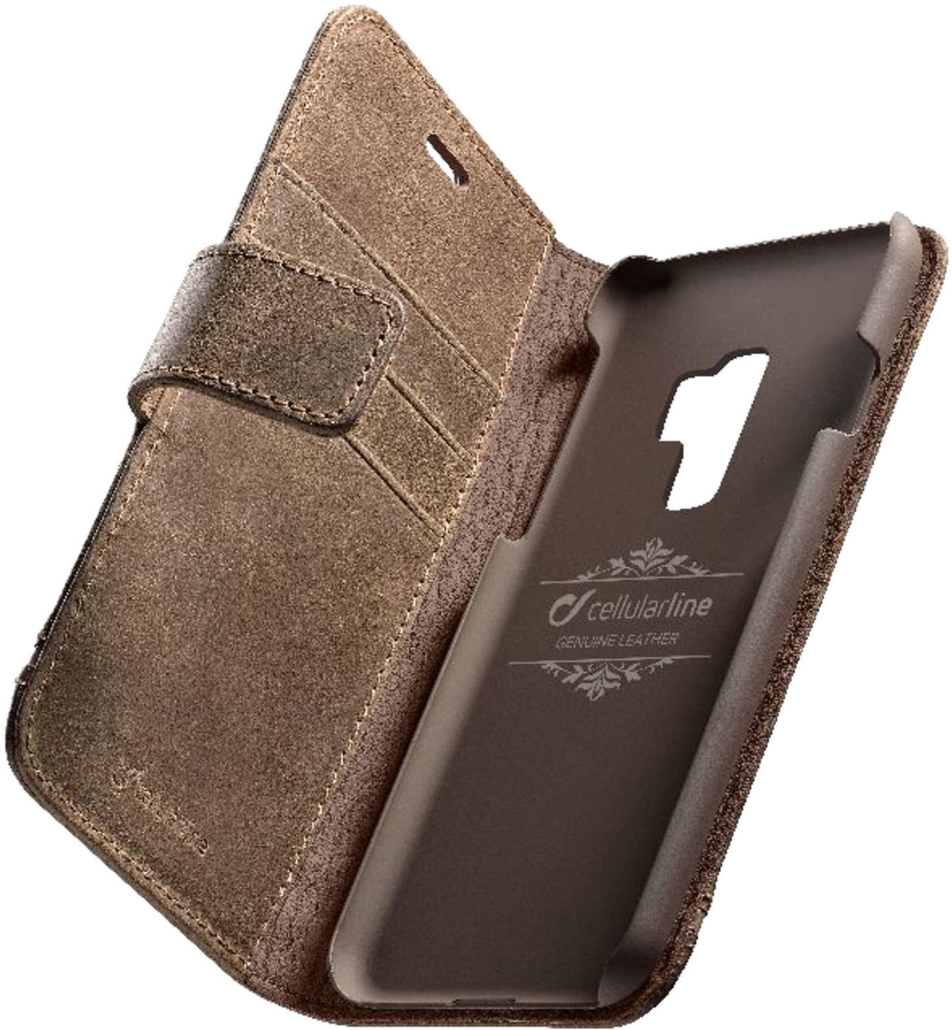 Cellular Line Supreme Bookcover (Galaxy S9+) Brown
