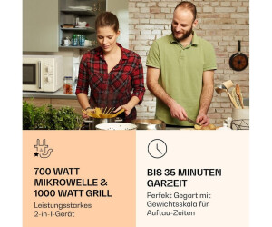 Klarstein Caroline creme ab € 99,99 | Preisvergleich bei Caroline Mikrowellen Grill | 20 Liter | 700 W Mikrowelle