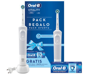 Oral-B Vitality CrossAction Spazzolino Elettrico Ricaricabile, Bianco Blu,  27.94 x 7.62 x 27.94 Cm : : Salute e cura della persona