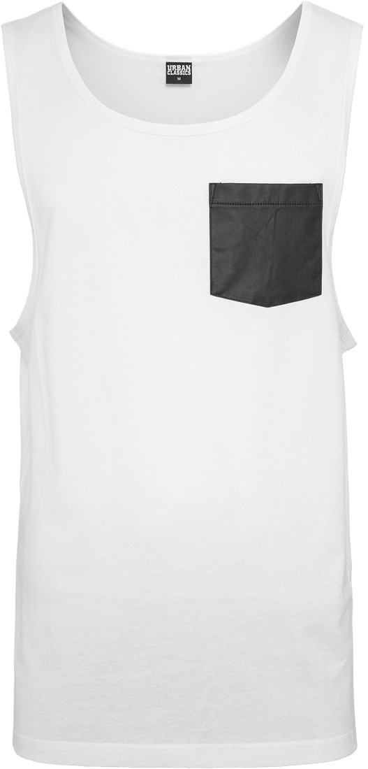 Urban Classics Leather Imitation Pocket Loose Tank wht/blk (TB965-0224)
