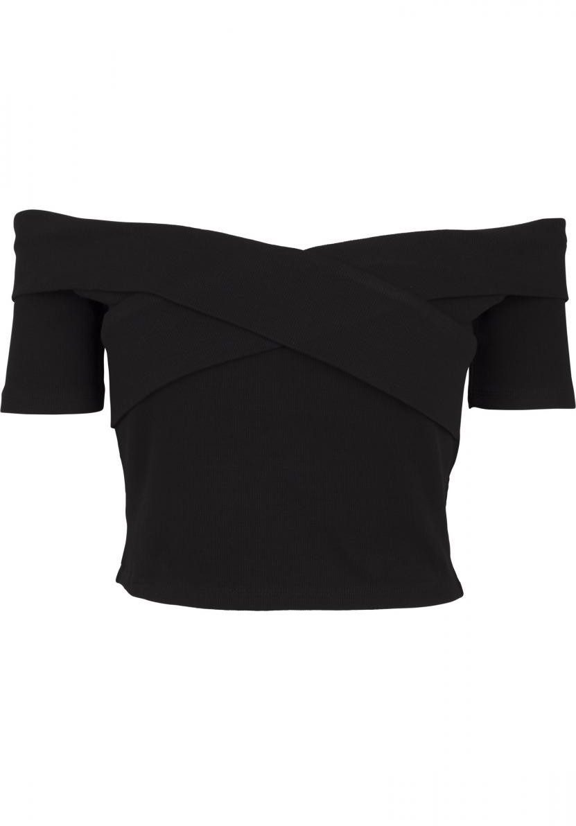 Urban Classics Ladies Off Shoulder Cross Rib Tee black (TB2217-007)