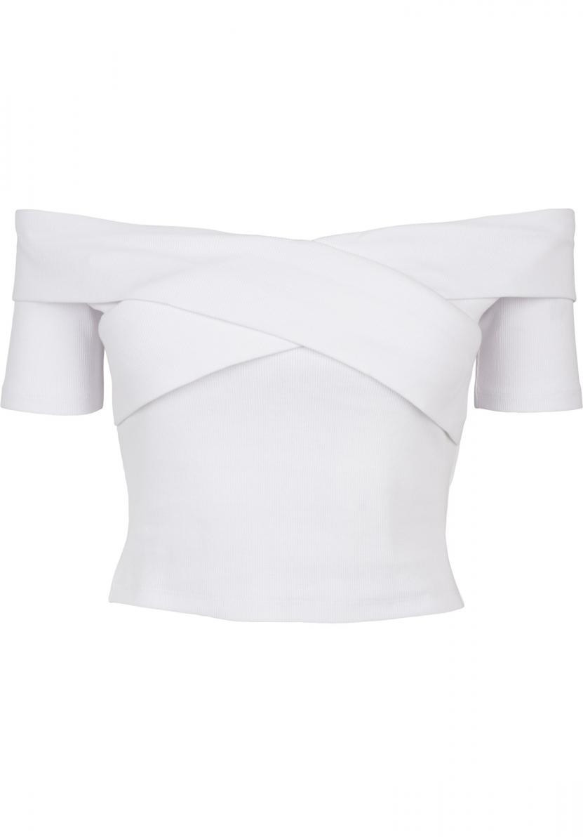 Urban Classics Ladies Off Shoulder Cross Rib Tee white (TB2217-0220)