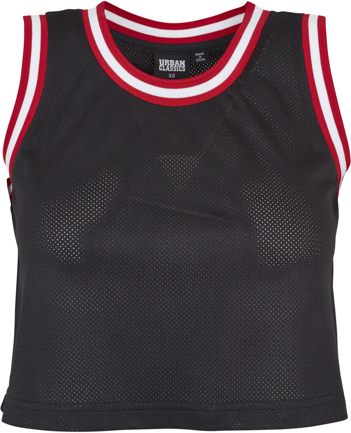 Urban Classics Ladies Cropped Mesh Top black/fire red/white (TB1901-1245)