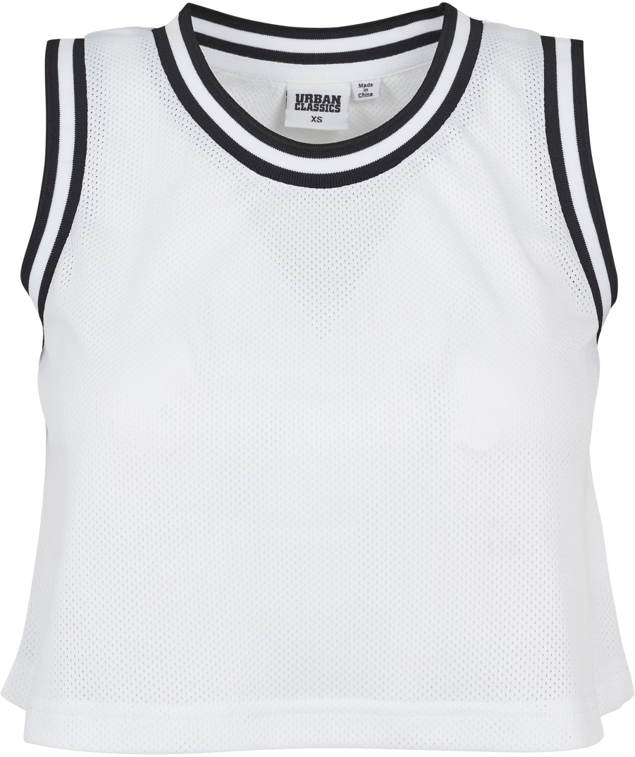 Urban Classics Ladies Cropped Mesh Top wht/blk/wht (TB1901-863)