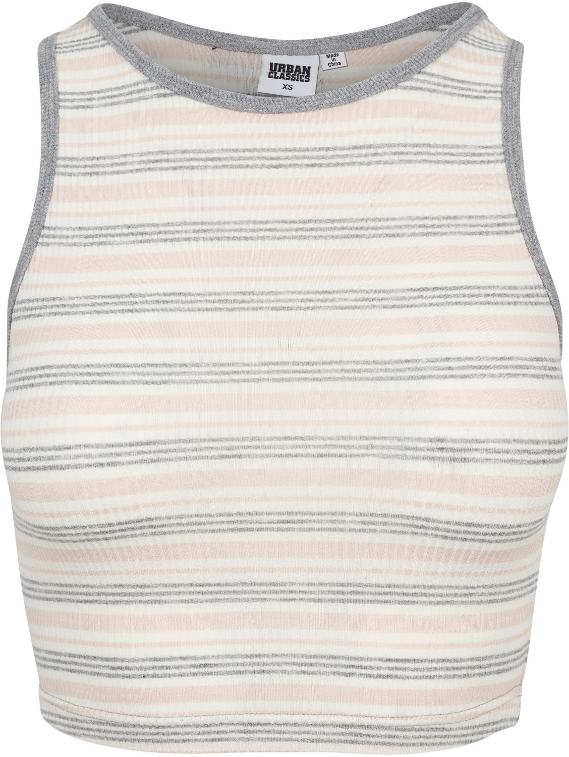 Urban Classics Ladies Rib Stripe Cropped Top pink/white/grey (TB1931-1313)