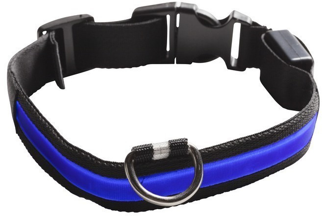 Eyenimal Collier lumineux rechargeable USB bleu L