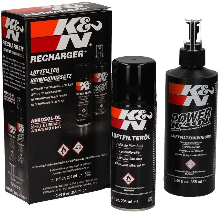 K&N Set Luftfilter + Reiniger + Öl, Luftfilter/-teile/-zubehör, Filter, Motorrad