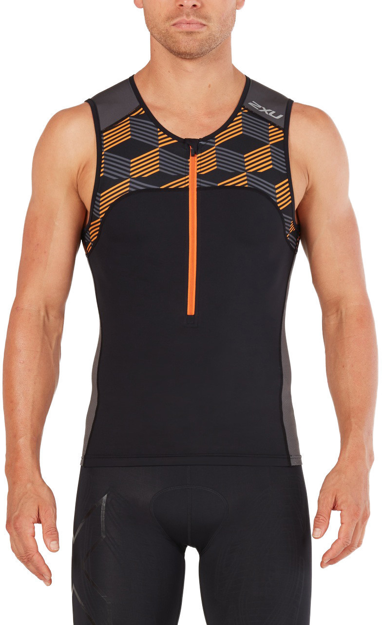2XU Active Tri Singlet black/retro flame orange (MT4863a-BLK_RFO-S-cto)