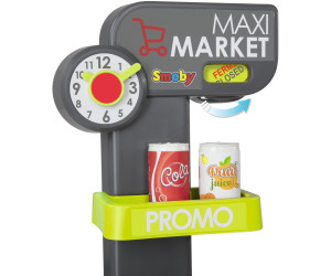 Großer Maxi Supermarkt XXL mit Einkaufswagen Grau-Grün 
