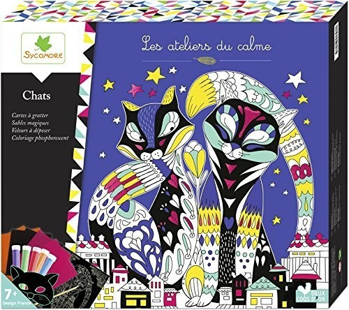 Au Sycomore Coffret multi-activités Chats - sable, velours, scratch art