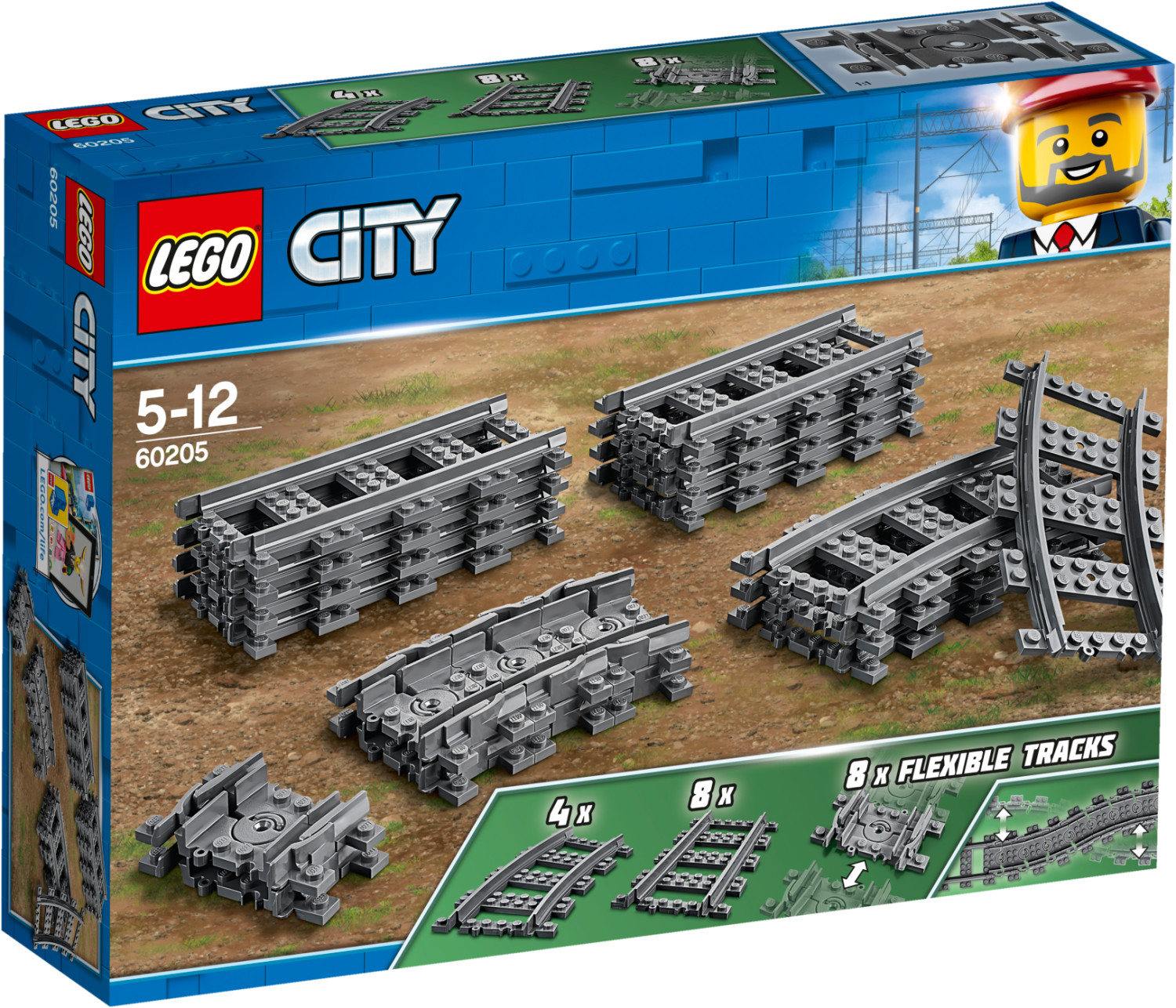 LEGO 60205 City Pack de Rails, Ensemble d'Accessoires d'Extension City  Train : LEGO: : Jeux et Jouets
