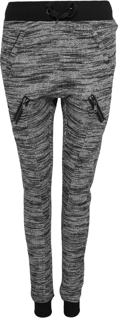Urban Classics Ladies Fitted Melange Zip Sweatpants black/grey (TB791)