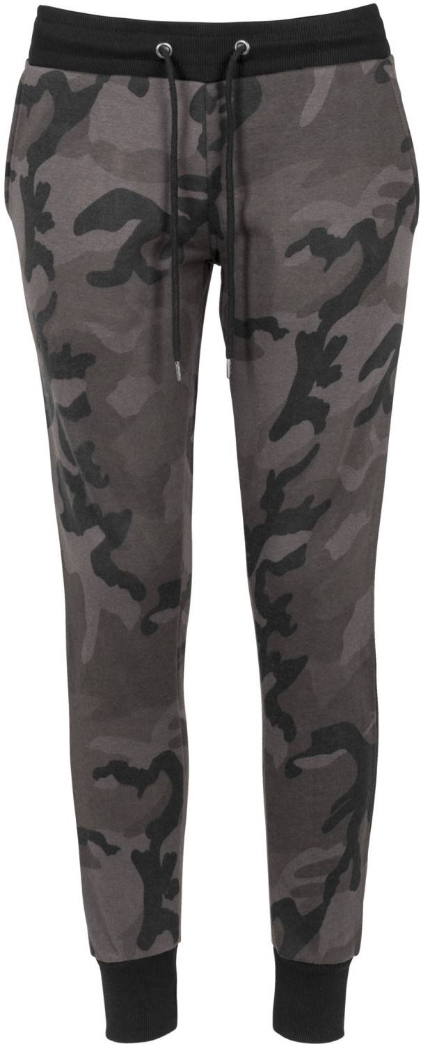 Urban Classics Ladies Camo Terry Pants (TB1638-1058) dark camo/black